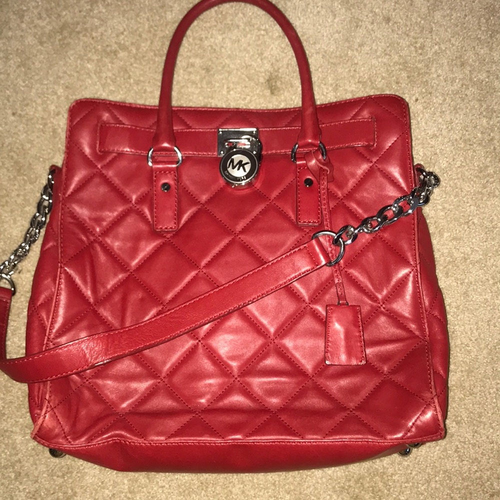 Michael Kors quilted red bag